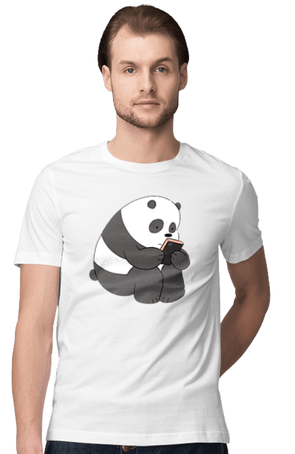 Футболка чоловіча з принтом "Панда". Panda, медведь, мишка, панда. Milkstore
