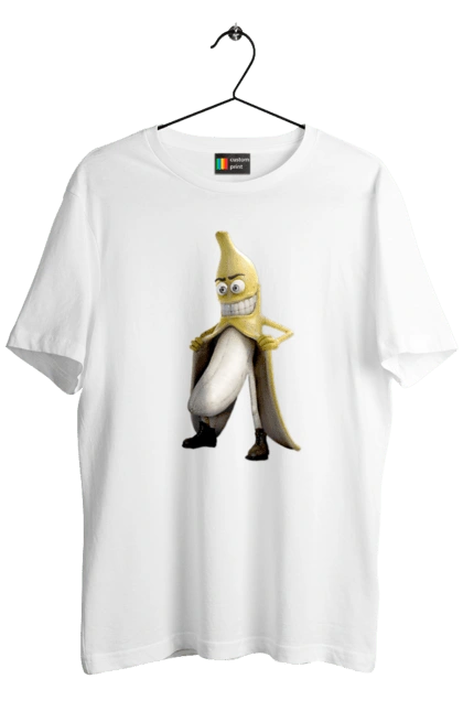 Men`s t-shirt with prints Banana. Banana, exhibitionist, joke, laughter, sex. 2070702