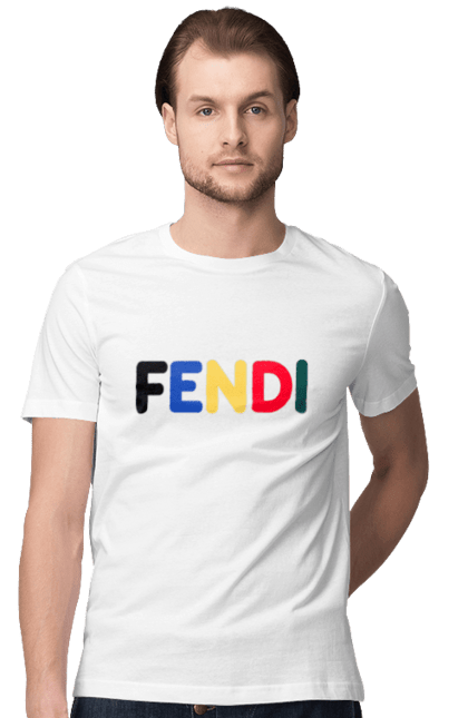 Футболка чоловіча з принтом "Fendi". Fendi, lvmh, бренд, будинок моди, італія, люкс, мода, одяг, сумка, фенді. 2070702