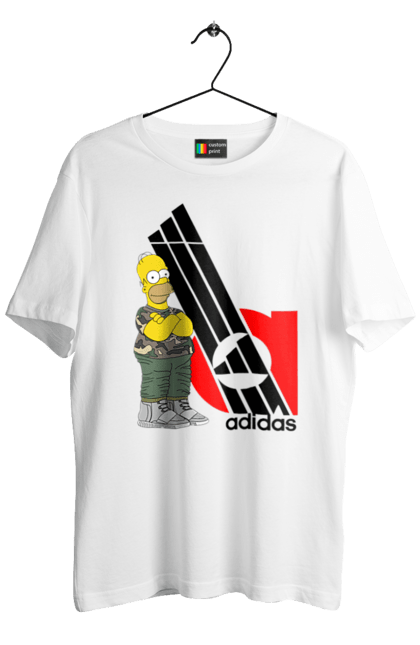 Футболка чоловіча з принтом "Adidas Гомер". Adidas, homer, simpson, адідас, гомер, мультсеріал, серіал, симпсони, сімпсон. 2070702