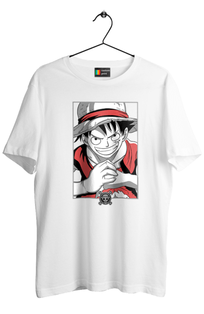 Men's t-shirt with prints One Piece Luffy. Anime, luffy, manga, monkey de luffy, one piece, pirates. 2070702