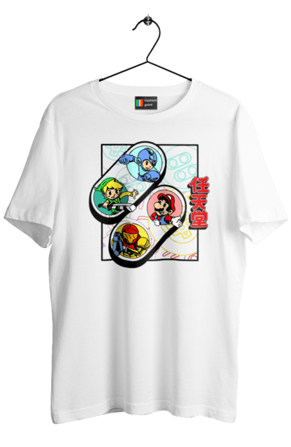 Men's t-shirt with prints Nintendo. Games, mario, mario, mega man, metroid, nintendo, prefix, zelda. 2070702