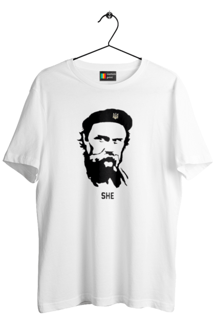 Футболка чоловіча з принтом "Шевченко". Берет, кобзарь, тарас, украина, шевченко. 2070702