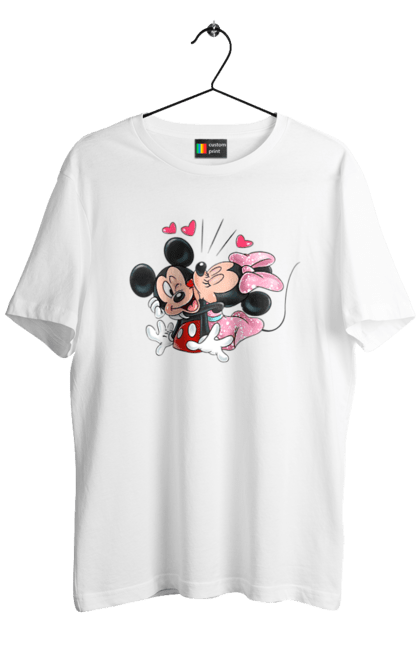 Футболка мужская с принтом Микки Маус и Минни Маус. Mickey mouse, minnie mouse, дисней, микки, микки маус, минни маус, мультфильм. 2070702