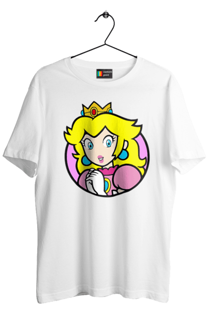 Men's t-shirt with prints Mario Bros. Princess Peach. Character, game, mario, mario bros, nintendo, princess peach, super mario bros. 2070702