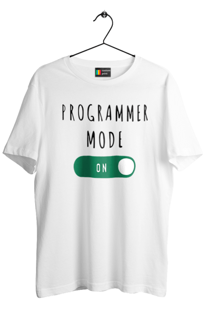 Футболка чоловіча з принтом "Режим програміста". Айті, айтішник, для айтішника, для програміста, подарунок айтішнику, подарунок програмісту, програміст, режим програміста, розробник. 2070702