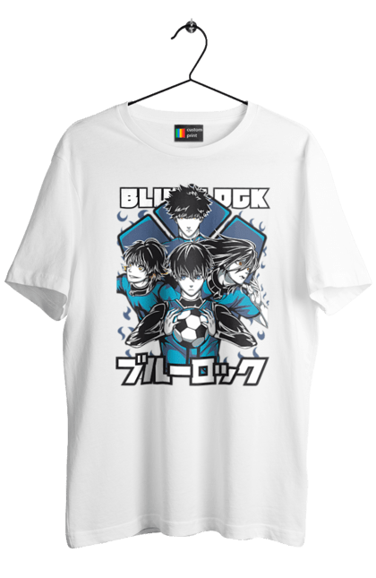 Men's t-shirt with prints Blue Lock. Anime, blue lock, blue prison, manga, sport, sports anime. 2070702