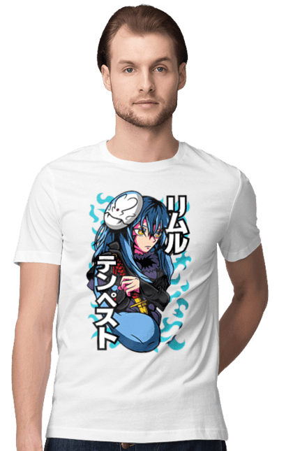 Men's t-shirt with prints Regarding Reincarnated to Slime Rimuru Tempest. Anime, manga, reincarnated to slim, reincarnated to slime, rimuru, rimuru tempest, short story, slime. 2070702