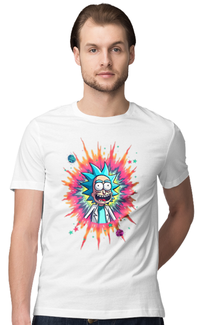 Футболка чоловіча з принтом "Рік та Морті". Rick and morty, мультфільм, наукова фантастика, пригоди, рік, рік і морті, трагікомедія, чорний гумор. 2070702