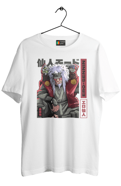 Men's t-shirt with prints Naruto Jiraiya. Anime, hokage, jiraiya, manga, naruto, shinobi, shonen. 2070702