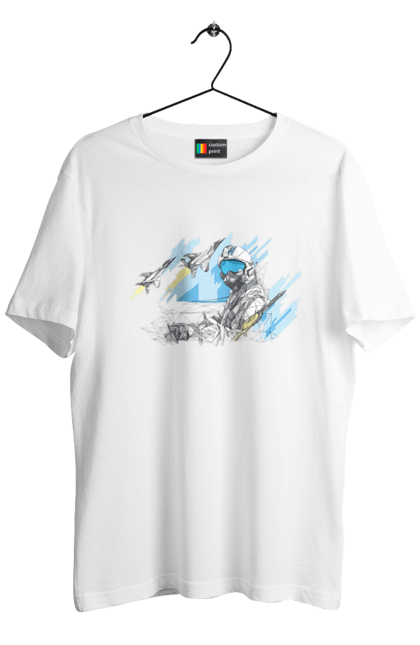 Футболка чоловіча з принтом "Слава збройним силам України". День захисника, день захистиць, марка, подяка, слава зсу, укрпошта. 2070702