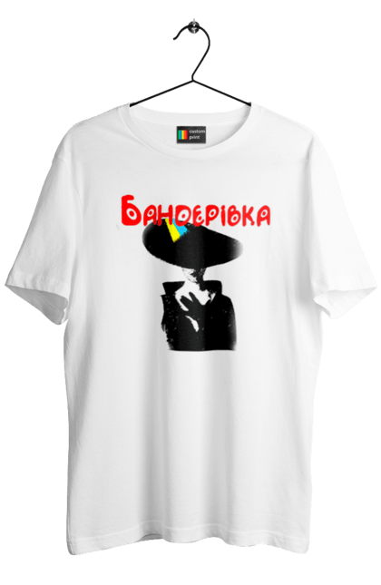 Футболка чоловіча з принтом "Бандерівка". Бандера, бандерівка, війна, військово повітряні війська, вірю в зсу, все, літак, ні війні, орки, слава україні, україна, українка. 2070702
