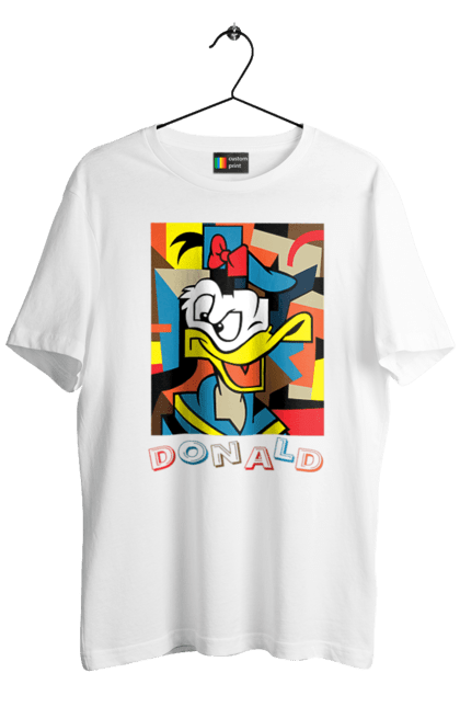 Футболка мужская с принтом Дональд Дак. Donald duck, абстракция, дональд дак, мультсериал, мультфильм, рисунок. 2070702