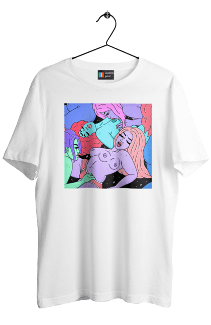 Футболка чоловіча з принтом "Дівчата Інопланетянки". Дівчата, інопланетянки, космос, різнокольорові. 2070702