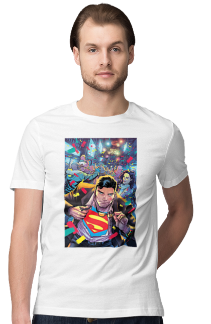 Футболка чоловіча з принтом "Супермен". Action, comics, detective comics, superheroes, superman. futbolka.stylus.ua