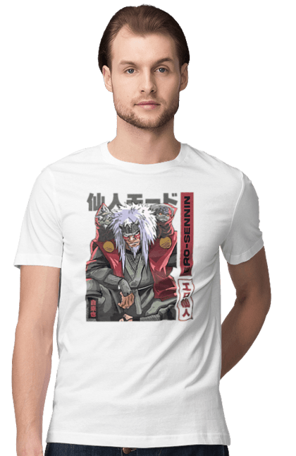 Men's t-shirt with prints Naruto Jiraiya. Anime, hokage, jiraiya, manga, naruto, shinobi, shonen. 2070702