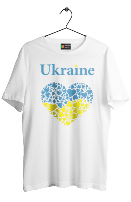 Футболка чоловіча з принтом "Ukraine Heart". Прапор, серце, україна. 2070702