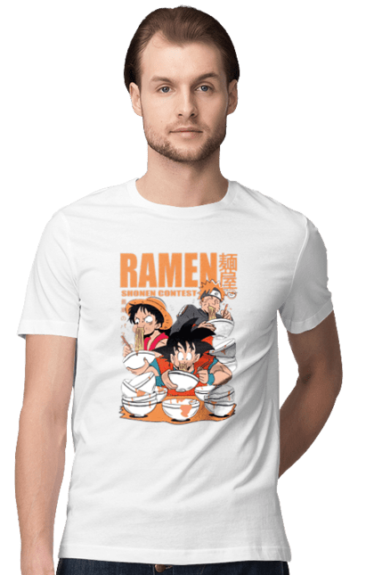 Men's t-shirt with prints Ramen. Anime, characters, food, goku, luffy, manga, naruto, ramen. 2070702