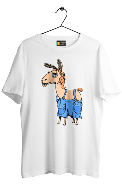 Футболка чоловіча з принтом "Лама В Комбінезоні". Комбінезон, лама. 2070702