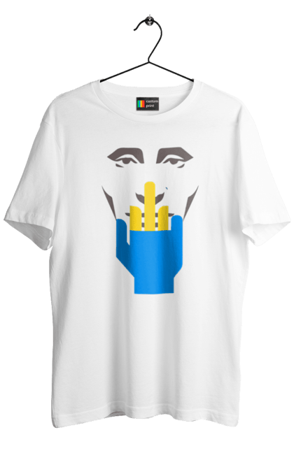 Футболка чоловіча з принтом "Путін Хуйло". Все, голова путіна, доброго вечора, йди нахуй, мертвий москаль, москалі, орки, путін хуйло, російський військовий, середній палець. 2070702