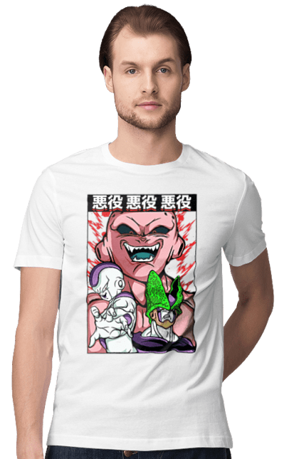 Men's t-shirt with prints Dragon Ball Majin Buu. Anime, antagonist, dragon ball, majin buu, manga, tv series. 2070702