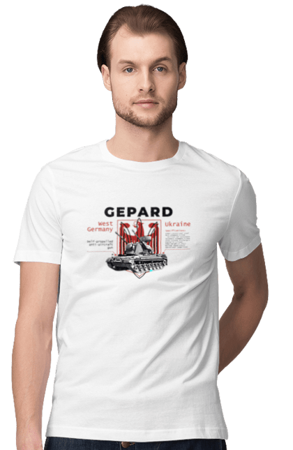 Футболка чоловіча з принтом "Gepard". F16, gepard, nasams, stinger, zuzana, гаубиця, два герби, залужний, сюзанна. 2070702