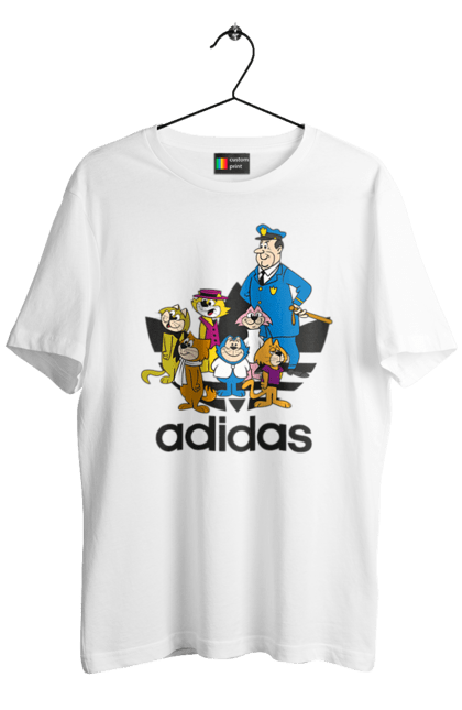 Футболка мужская с принтом Adidas Top Cat. Adidas, top cat, адидас, кот, коты, мульт, мультсериал. 2070702