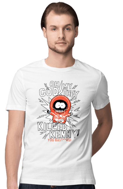 Футболка мужская с принтом Южный Парк Кенни. Kenny, kenny mccormick, south park, кенни, кенни маккормик, мультсериал, южный парк. 2070702