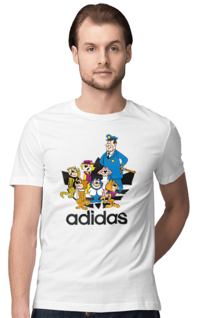 Футболка мужская с принтом Adidas Top Cat. Adidas, top cat, адидас, кот, коты, мульт, мультсериал. 2070702