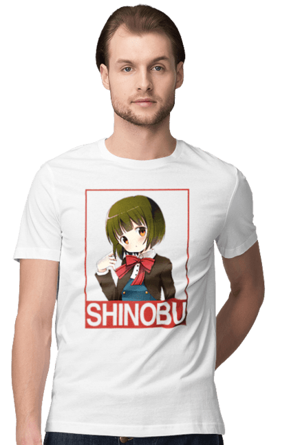 Men's t-shirt with prints Kiniro Mosaic Shinobu Omiya. Anime, gold mosaic, kiniro mosaic, kinmoza, manga, shinobu, shinobu omiya. 2070702