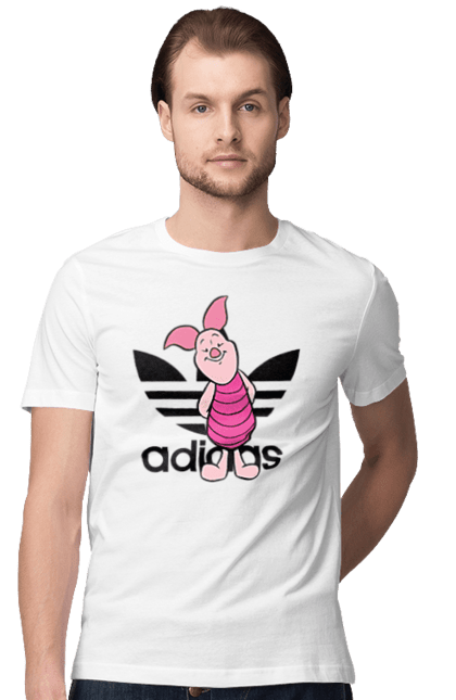 Футболка мужская с принтом Adidas Пятачок. Adidas, piglet, адидас, винни-пух, мультфильм, пятачок. 2070702