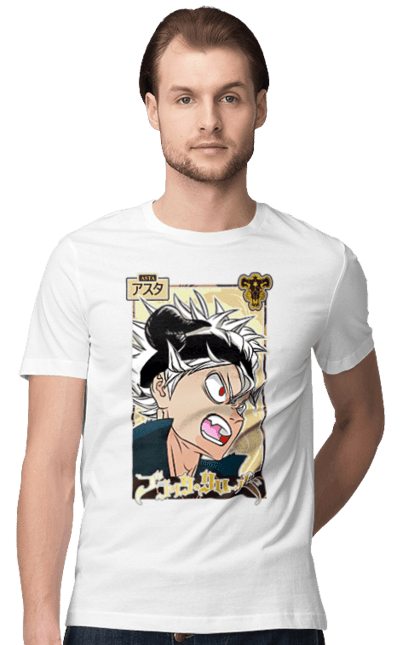 Men's t-shirt with prints Black Clover Asta. Anime, asta, black clover, manga, wizard king. 2070702