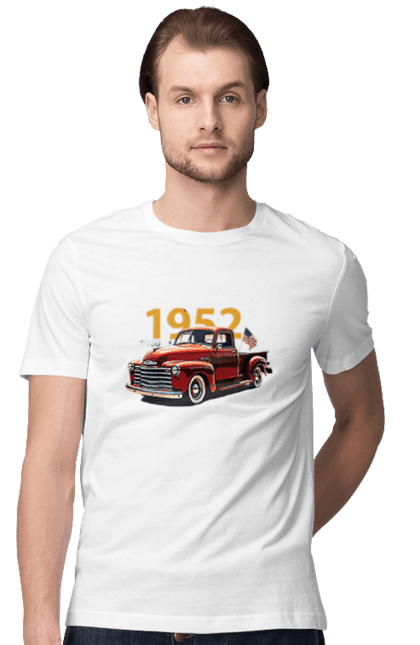 Men's t-shirt with prints Chevrolet 3100. Auto, car, chevrolet, chevrolet 3100, pickup, truck. 2070702