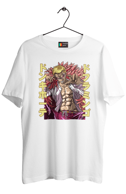 Men's t-shirt with prints One Piece Donquixote Doflamingo. Anime, donquixote doflamingo, heavenly yaksha, manga, one piece, straw hat pirates. 2070702