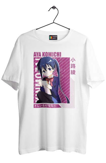 Men's t-shirt with prints Kiniro Mosaic Aya Komichi. Anime, aya komichi, gold mosaic, kiniro mosaic, kinmoza, manga. 2070702