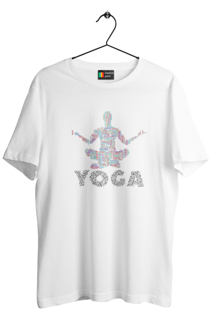 Футболка чоловіча з принтом "YOGA". Веган, йога, медитація. Loyena Shop