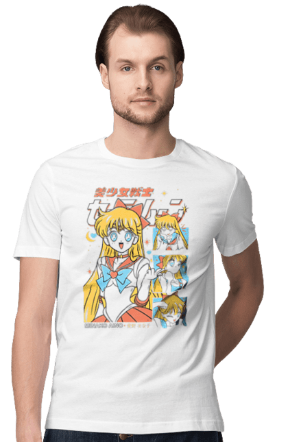 Футболка чоловіча з принтом "Сейлор Венера". Minako aino, sailor moon, sailor venus, аніме, драма, махо-сьодзьо, мінако айно, сейлор венера, сейлор мун, серіал. 2070702