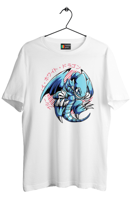 Men's t-shirt with prints Yu Gi Oh! Blue Eyes Toon Dragon. Anime, blue-eyes toon dragon, cards, dragon, game, manga, yu gi oh. 2070702