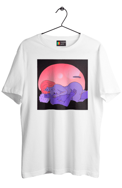 Men`s t-shirt with prints Aliens Girl And Boy. Girl, guy, naked. 2070702