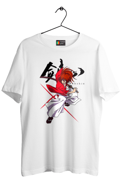 Men's t-shirt with prints Rurouni Kenshin Himura. Anime, himura kenshin, kenshin himura, manga, rurouni kenshin, samurai, samurai x. 2070702