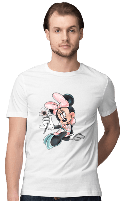 Футболка мужская с принтом Минни Маус. Mickey mouse, minnie mouse, дисней, микки, микки маус, минни маус, мультфильм. 2070702