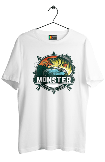 Футболка чоловіча з принтом "Рибальський клуб". Відпочинок, рибак, рибальський клуб, хоббі. 2070702