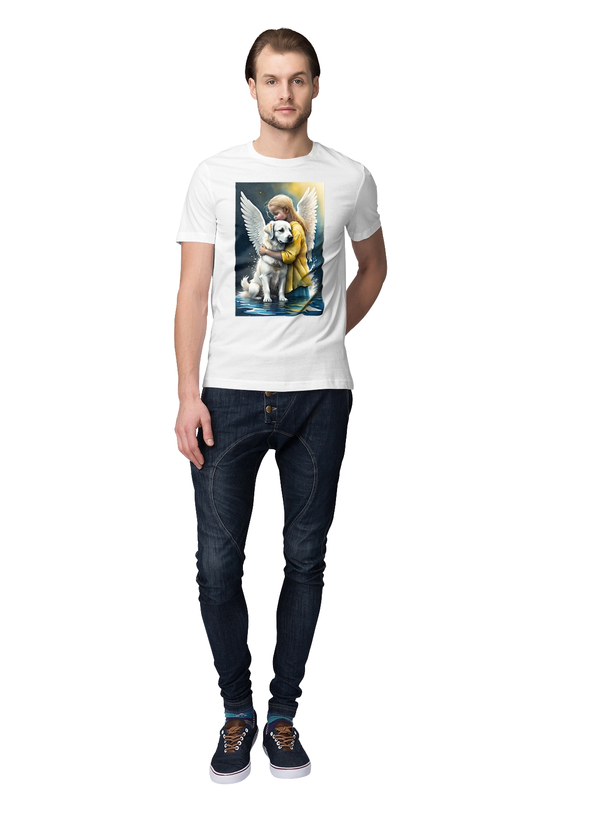 Girl and dog angel [memorial to dead animals]