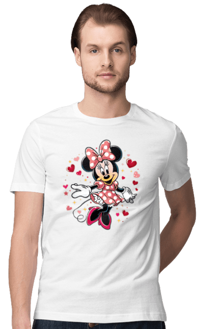 Футболка мужская с принтом Минни Маус. Mickey mouse, minnie mouse, дисней, микки, микки маус, минни маус, мультфильм. 2070702