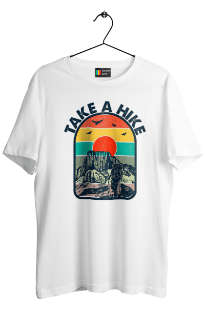 Men`s t-shirt with prints Take A Walk Climber, Mountains. Climber, hike, take a walk. 2070702
