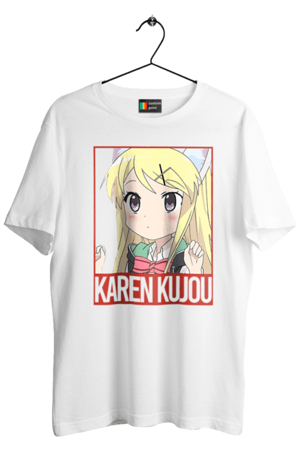 Men's t-shirt with prints Kiniro Mosaic Karen Kujo. Anime, gold mosaic, karen, karen kujo, kiniro mosaic, kinmoza, manga. 2070702