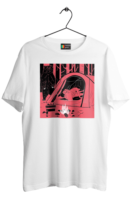 Футболка чоловіча з принтом "69 В Палатці". 69, ведмідь, ліс, палатка, секс. 2070702