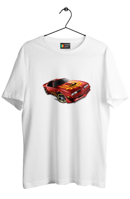 Футболка чоловіча з принтом "Машина червона, швидкісна". Їзда, колеса, машина, швидкість. 2070702