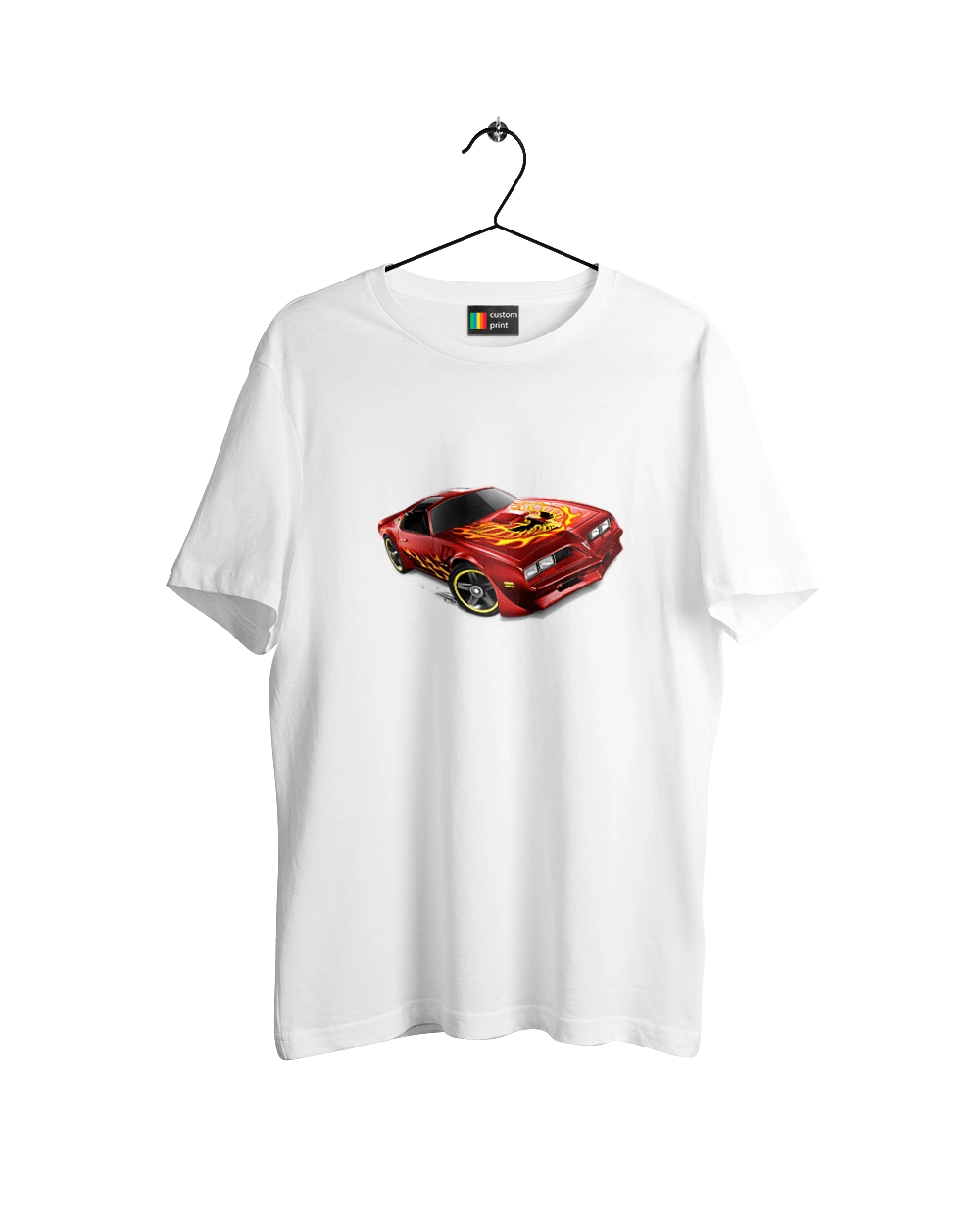 The car is red, high speed