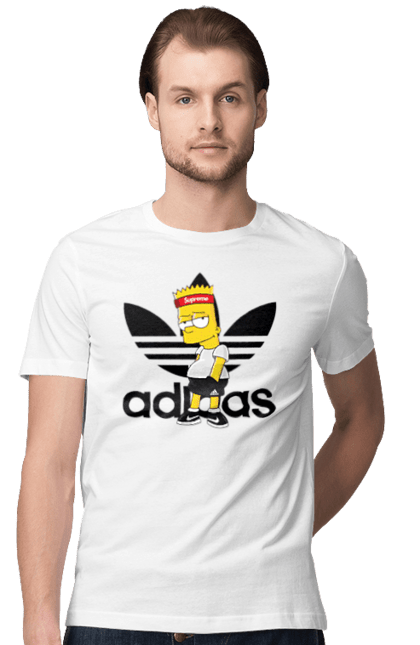 Men's t-shirt with prints Adidas Bart. Adidas, bart, cartoon, simpson. 2070702